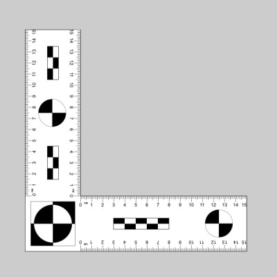 Масштабный магнитный криминалистический уголок 15 см.