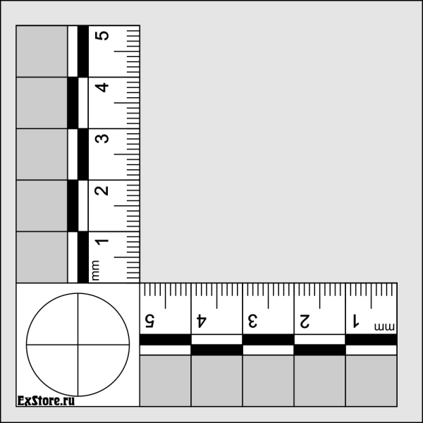 Линейка криминалистическая магнитная угольник 5 см.